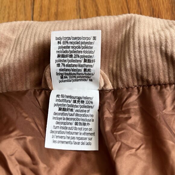 Victoria's Secret Pink Rib Velour Crop Puffer Jacket Color Caramel Woman’s XL - Picture 8 of 9